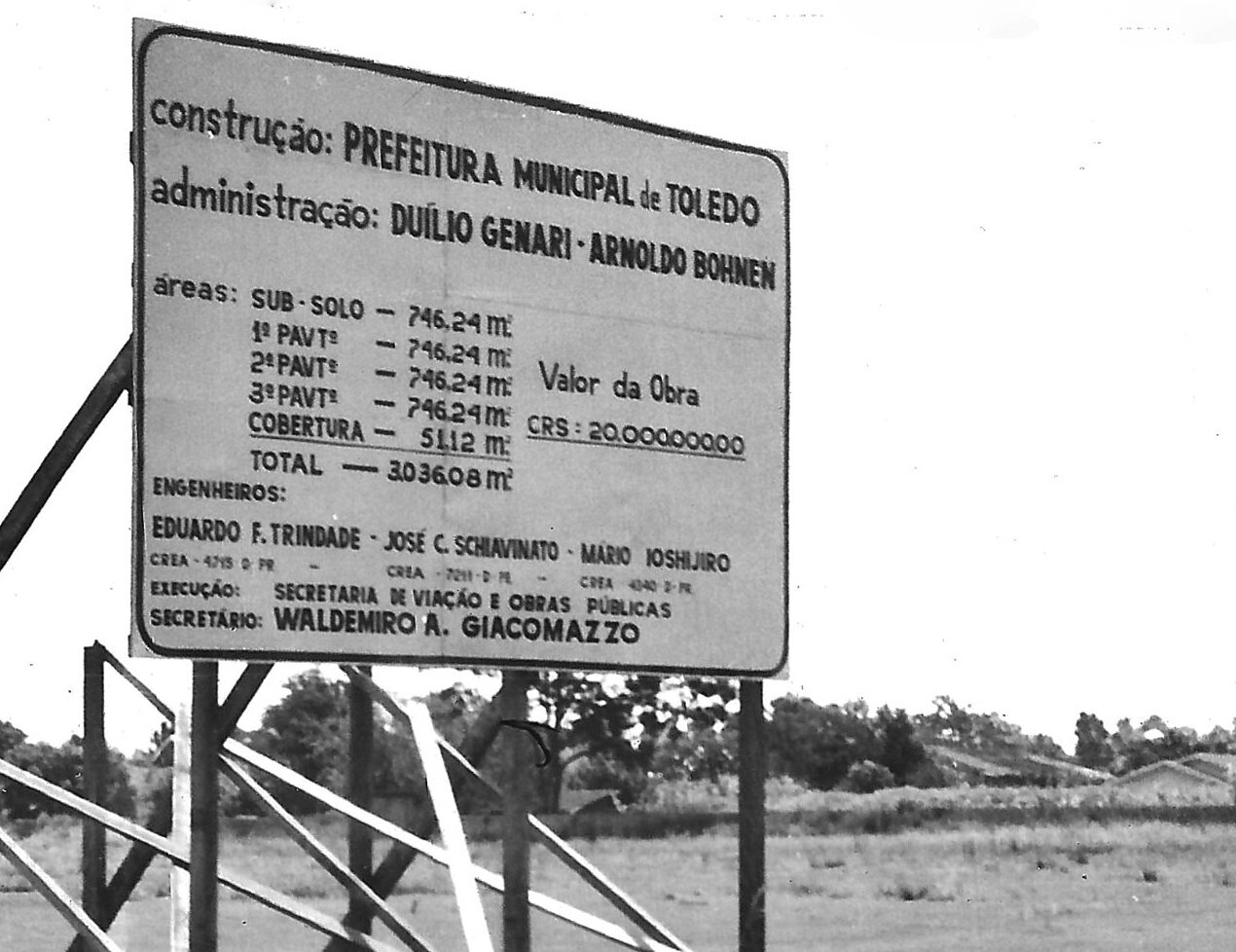 Construção da Prefeitura de Toledo - Início da década de 1980